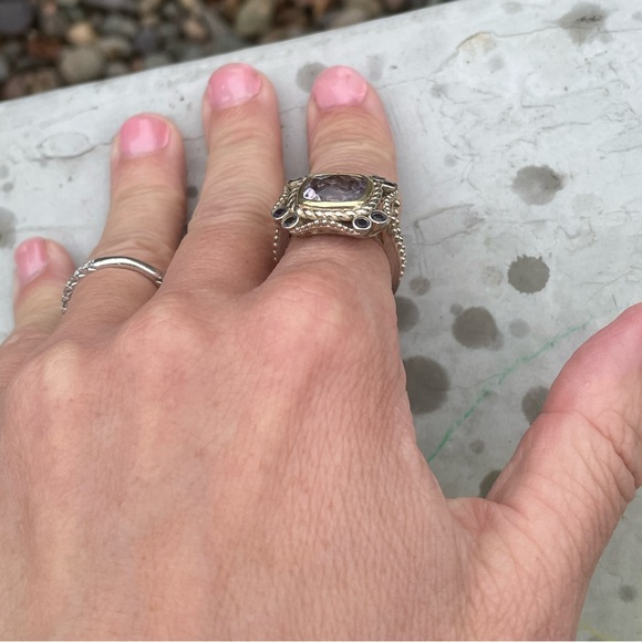 Sterling Silver, Iolite & Amethyst Ring - Picture 4 of 6